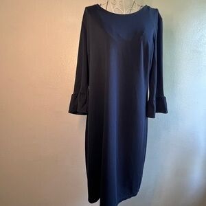 Esmara navy blue dress w/3/4 bell sleeves, Sz M 8-10. Machine washable. NWOT.